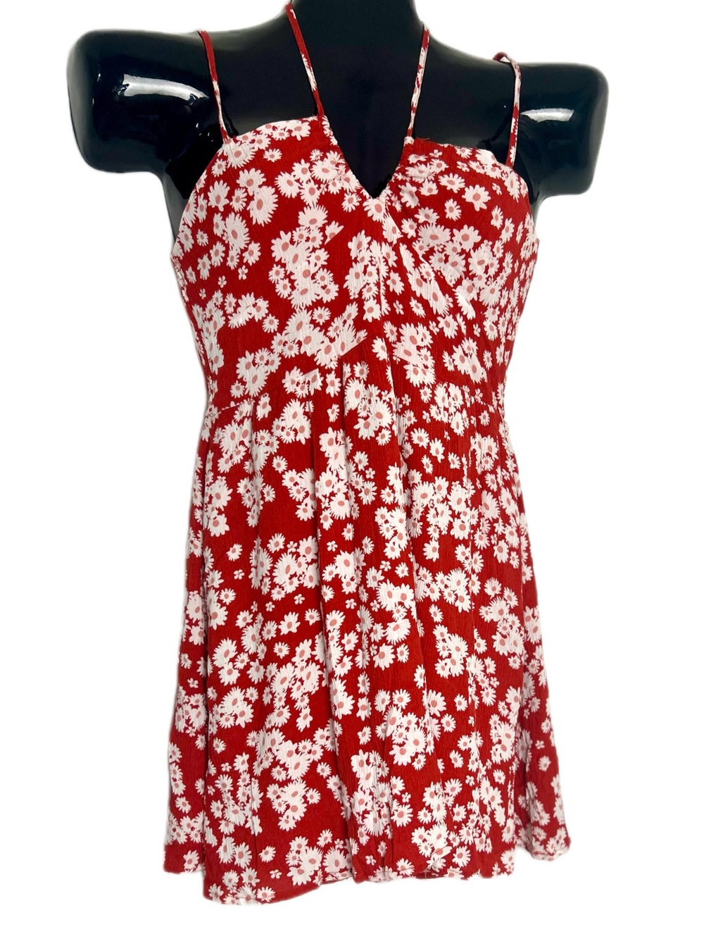 Red Floral Spaghetti Strap Slip Dress